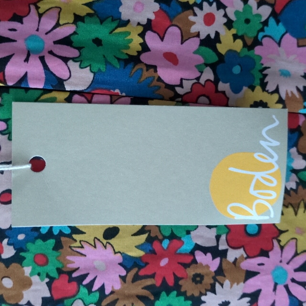 Boden Floral Long Sleeve Dress with Sharp Yellow Belt And Pockets 2P Or 2 - Picture 12 of 14